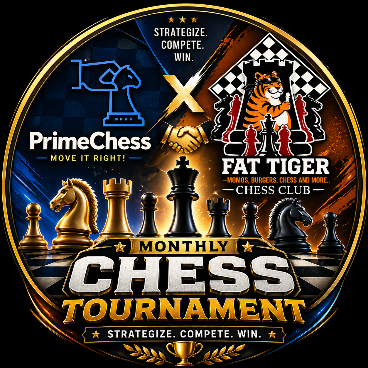 PrimeChess x Fat Tiger Chess Club Monthly Chess Tournament badge
